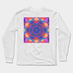 Psychedelic Hippie Red Blue and Pink Long Sleeve T-Shirt